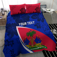Personalised Haiti Independence Anniversary Bedding Set Mix Hibiscus - Flag Color LT7 - Wonder Print Shop