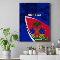 Personalised Haiti Independence Anniversary Canvas Wall Art Mix Hibiscus - Flag Color LT7 - Wonder Print Shop