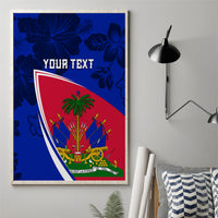 Personalised Haiti Independence Anniversary Canvas Wall Art Mix Hibiscus - Flag Color LT7 - Wonder Print Shop