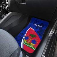 Personalised Haiti Independence Anniversary Car Mats Mix Hibiscus - Flag Color LT7 - Wonder Print Shop