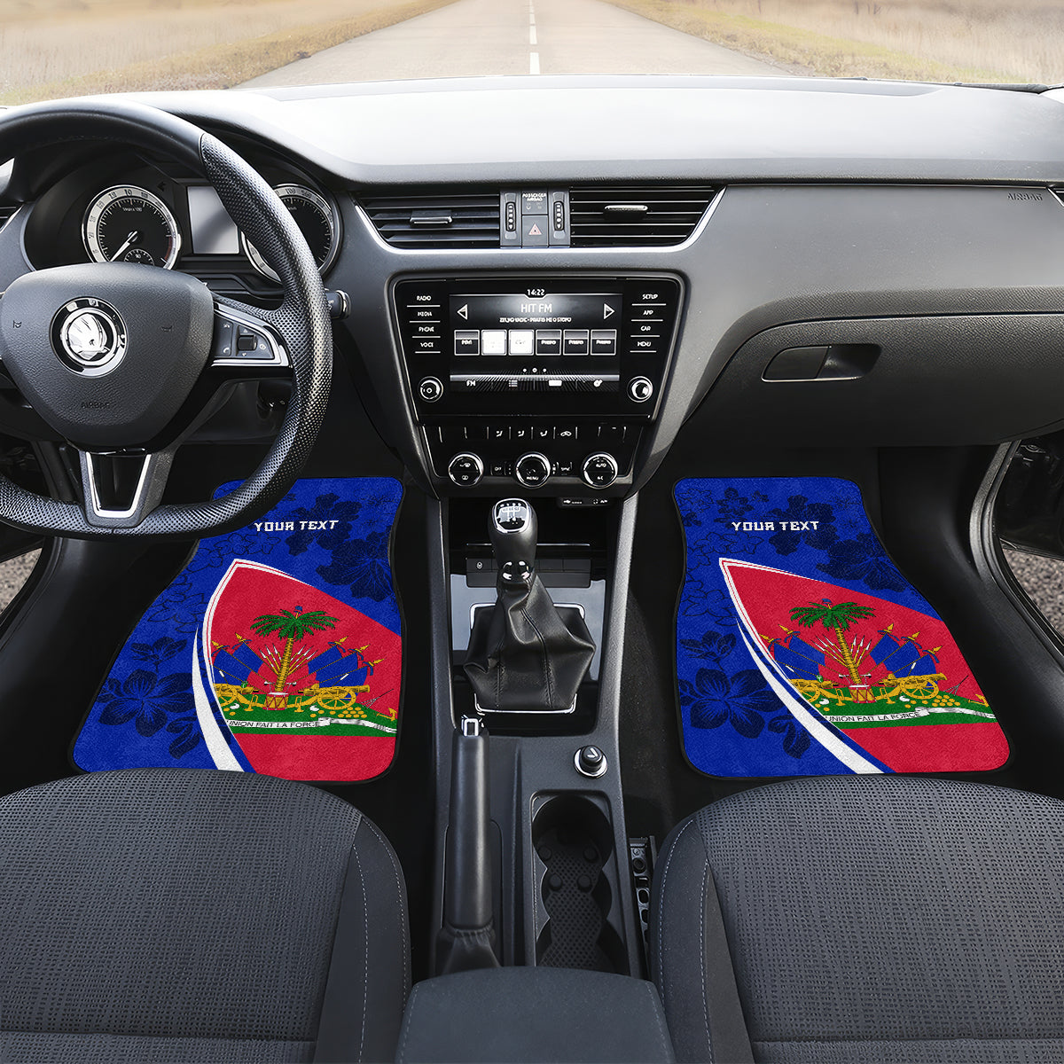 Personalised Haiti Independence Anniversary Car Mats Mix Hibiscus - Flag Color LT7 - Wonder Print Shop