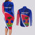 personalised-haiti-independence-anniversary-couples-matching-long-sleeve-bodycon-dress-and-long-sleeve-button-shirt-mix-hibiscus-flag-color
