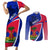 personalised-haiti-independence-anniversary-couples-matching-short-sleeve-bodycon-dress-and-long-sleeve-button-shirt-mix-hibiscus-flag-color