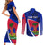 personalised-haiti-independence-anniversary-couples-matching-short-sleeve-bodycon-dress-and-long-sleeve-button-shirt-mix-hibiscus-flag-color