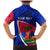 Personalised Haiti Independence Anniversary Family Matching Mermaid Dress and Hawaiian Shirt Mix Hibiscus - Flag Color LT7 - Wonder Print Shop