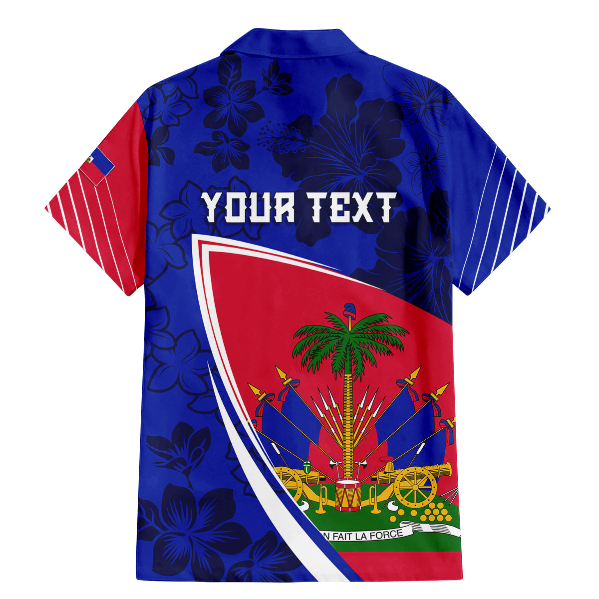 Personalised Haiti Independence Anniversary Family Matching Mermaid Dress and Hawaiian Shirt Mix Hibiscus - Flag Color LT7 - Wonder Print Shop