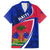 Personalised Haiti Independence Anniversary Family Matching Off Shoulder Short Dress and Hawaiian Shirt Mix Hibiscus - Flag Color LT7 - Wonder Print Shop