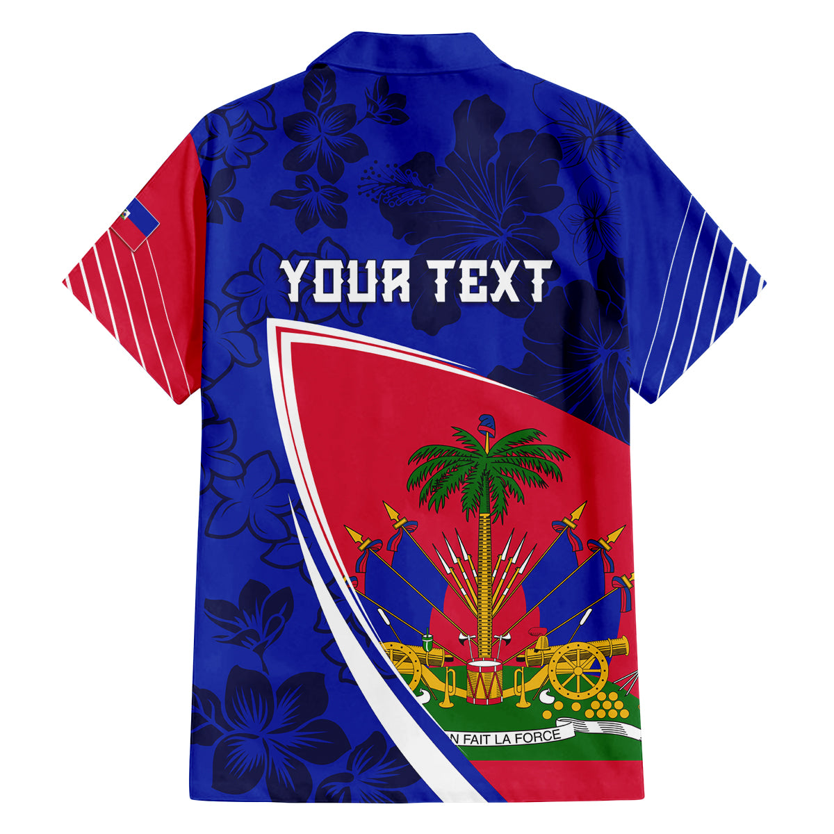 Personalised Haiti Independence Anniversary Family Matching Off Shoulder Short Dress and Hawaiian Shirt Mix Hibiscus - Flag Color LT7 - Wonder Print Shop