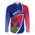 Personalised Haiti Independence Anniversary Family Matching Puletasi and Hawaiian Shirt Mix Hibiscus - Flag Color - Wonder Print Shop