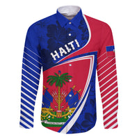 Personalised Haiti Independence Anniversary Family Matching Short Sleeve Bodycon Dress and Hawaiian Shirt Mix Hibiscus - Flag Color - Wonder Print Shop