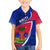 Personalised Haiti Independence Anniversary Family Matching Summer Maxi Dress and Hawaiian Shirt Mix Hibiscus - Flag Color - Wonder Print Shop