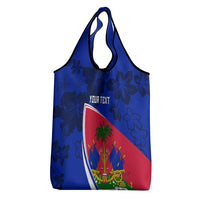 Personalised Haiti Independence Anniversary Grocery Bag Mix Hibiscus - Flag Color