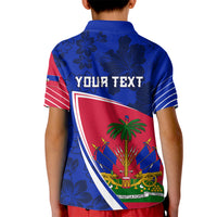 Personalised Haiti Independence Anniversary Kid Polo Shirt Mix Hibiscus - Flag Color - Wonder Print Shop