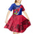 Personalised Haiti Independence Anniversary Kid Short Sleeve Dress Mix Hibiscus - Flag Color - Wonder Print Shop