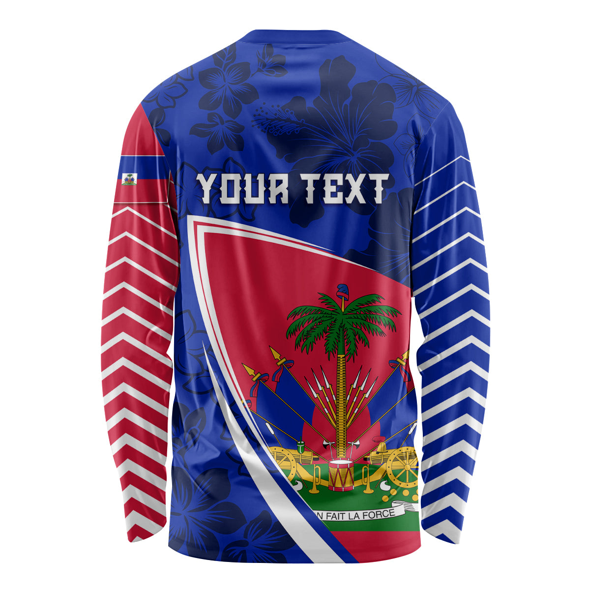 Personalised Haiti Independence Anniversary Long Sleeve Shirt Mix Hibiscus - Flag Color - Wonder Print Shop