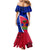 Personalised Haiti Independence Anniversary Mermaid Dress Mix Hibiscus - Flag Color - Wonder Print Shop