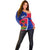 Personalised Haiti Independence Anniversary Off Shoulder Sweater Mix Hibiscus - Flag Color - Wonder Print Shop