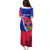 Personalised Haiti Independence Anniversary Puletasi Mix Hibiscus - Flag Color - Wonder Print Shop