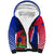 Personalised Haiti Independence Anniversary Sherpa Hoodie Mix Hibiscus - Flag Color - Wonder Print Shop