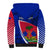 Personalised Haiti Independence Anniversary Sherpa Hoodie Mix Hibiscus - Flag Color - Wonder Print Shop