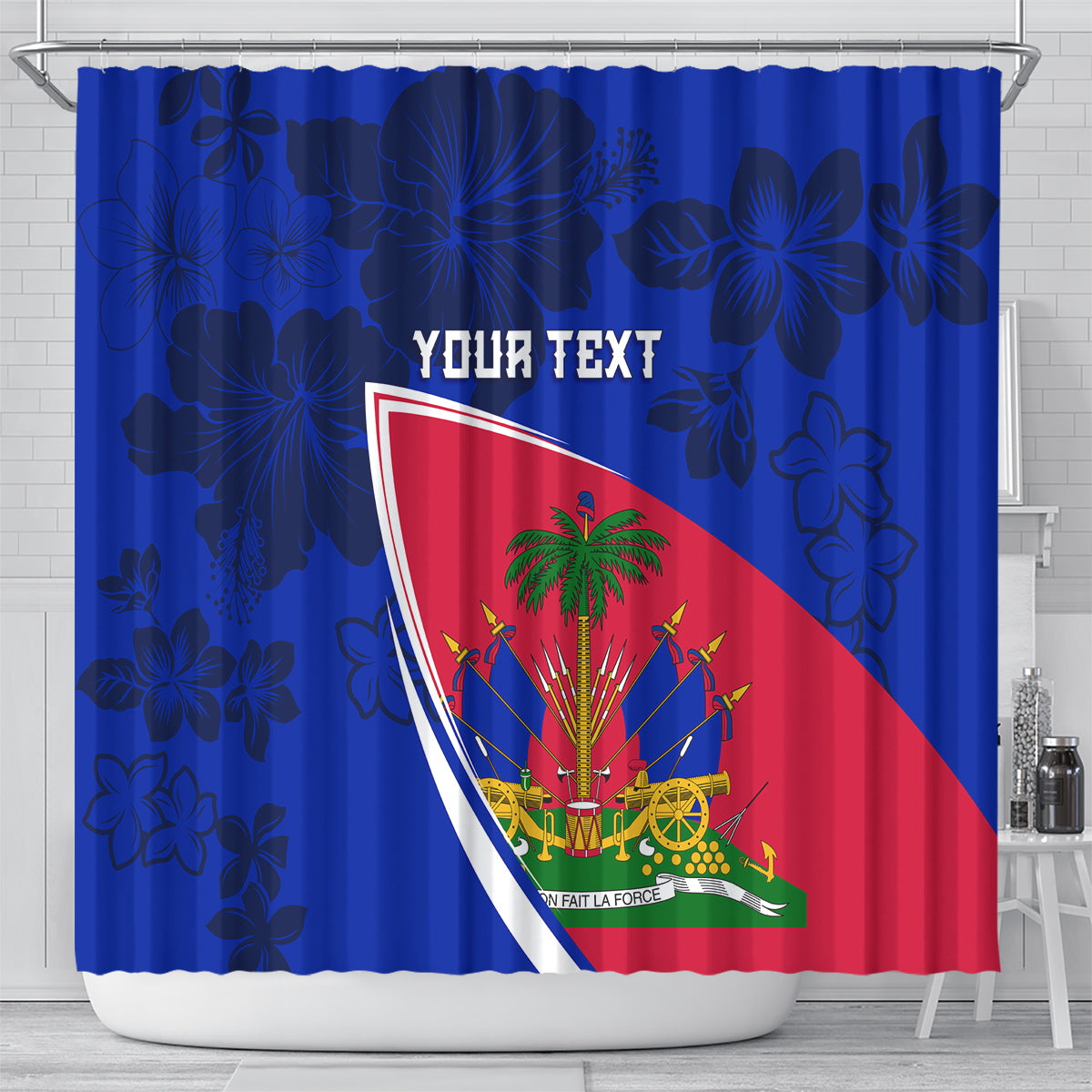 personalised-haiti-independence-anniversary-shower-curtain-mix-hibiscus-flag-color