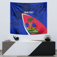 Personalised Haiti Independence Anniversary Tapestry Mix Hibiscus - Flag Color - Wonder Print Shop