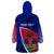 Personalised Haiti Independence Anniversary Wearable Blanket Hoodie Mix Hibiscus - Flag Color - Wonder Print Shop