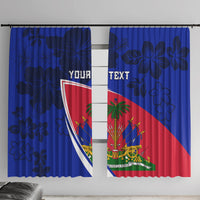 Personalised Haiti Independence Anniversary Window Curtain Mix Hibiscus - Flag Color - Wonder Print Shop
