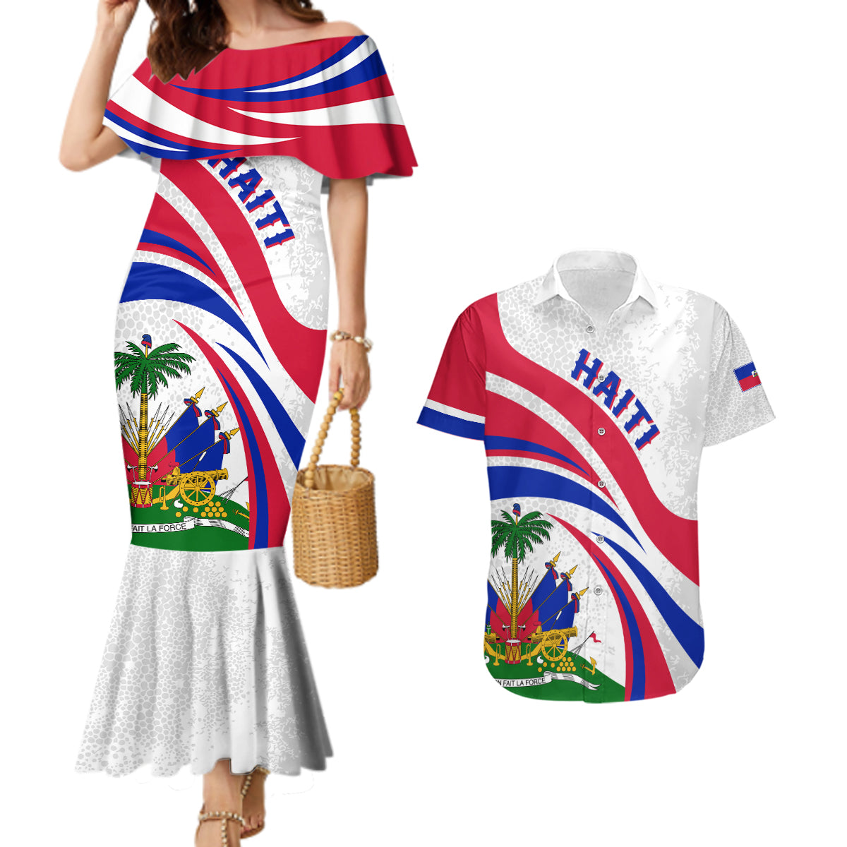 haiti-independence-anniversary-couples-matching-mermaid-dress-and-hawaiian-shirt-ayiti-basic-style