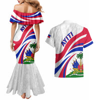Haiti Independence Anniversary Couples Matching Mermaid Dress and Hawaiian Shirt Ayiti Basic Style LT7 - Wonder Print Shop