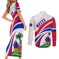 Haiti Independence Anniversary Couples Matching Short Sleeve Bodycon Dress and Long Sleeve Button Shirt Ayiti Basic Style LT7 - Wonder Print Shop