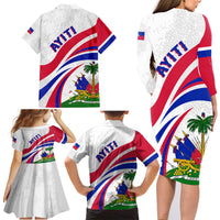 Haiti Independence Anniversary Family Matching Long Sleeve Bodycon Dress and Hawaiian Shirt Ayiti Basic Style LT7 - Wonder Print Shop