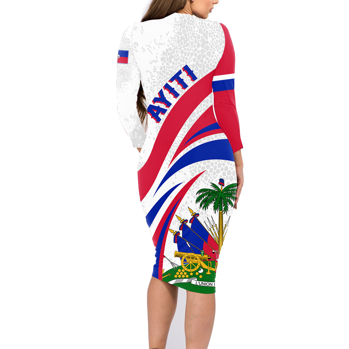 Haiti Independence Anniversary Family Matching Long Sleeve Bodycon Dress and Hawaiian Shirt Ayiti Basic Style LT7 - Wonder Print Shop