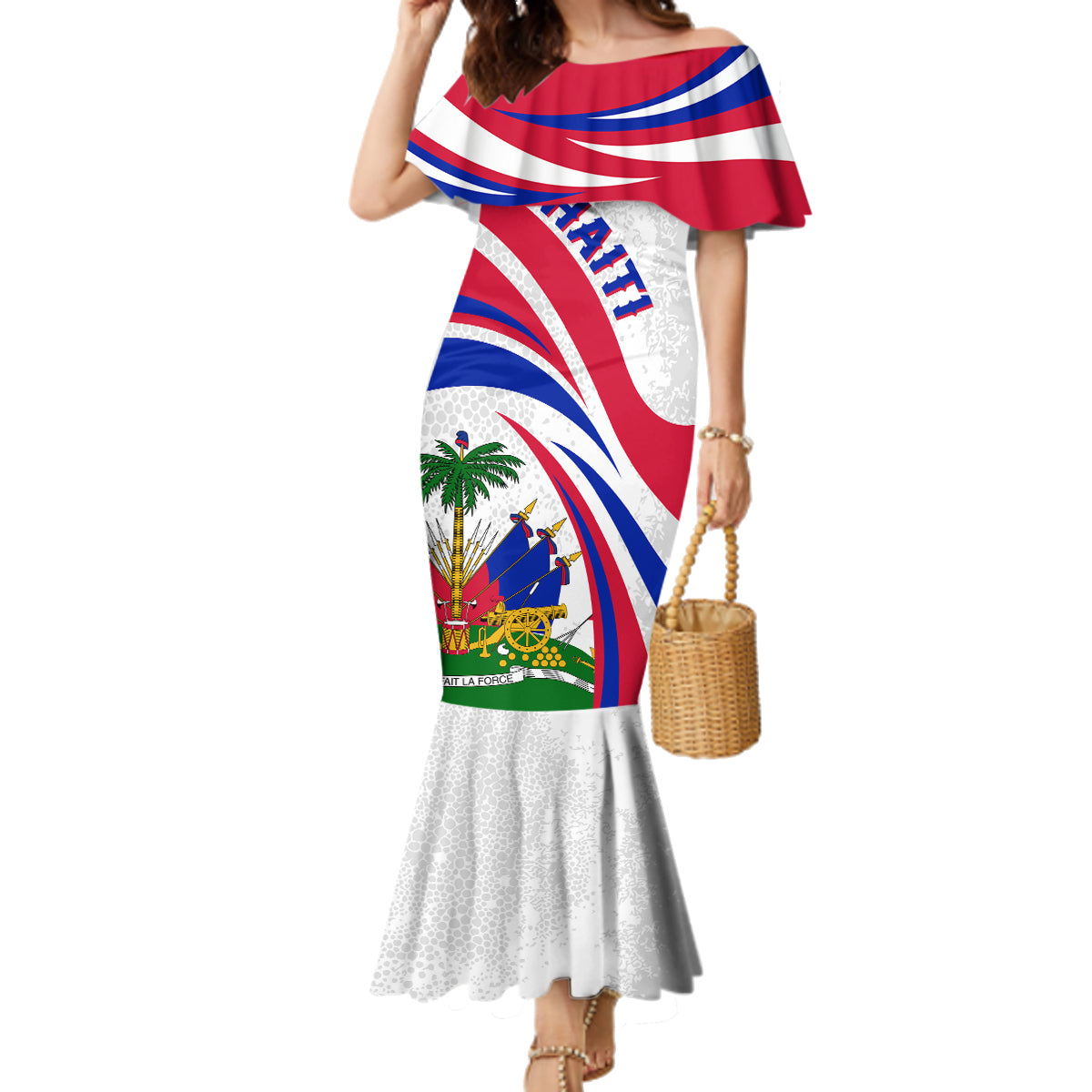 Haiti Independence Anniversary Family Matching Mermaid Dress and Hawaiian Shirt Ayiti Basic Style LT7 - Wonder Print Shop