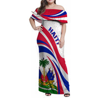Haiti Independence Anniversary Family Matching Off Shoulder Maxi Dress and Hawaiian Shirt Ayiti Basic Style LT7 - Wonder Print Shop
