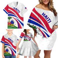 Haiti Independence Anniversary Family Matching Off Shoulder Short Dress and Hawaiian Shirt Ayiti Basic Style LT7 - Wonder Print Shop