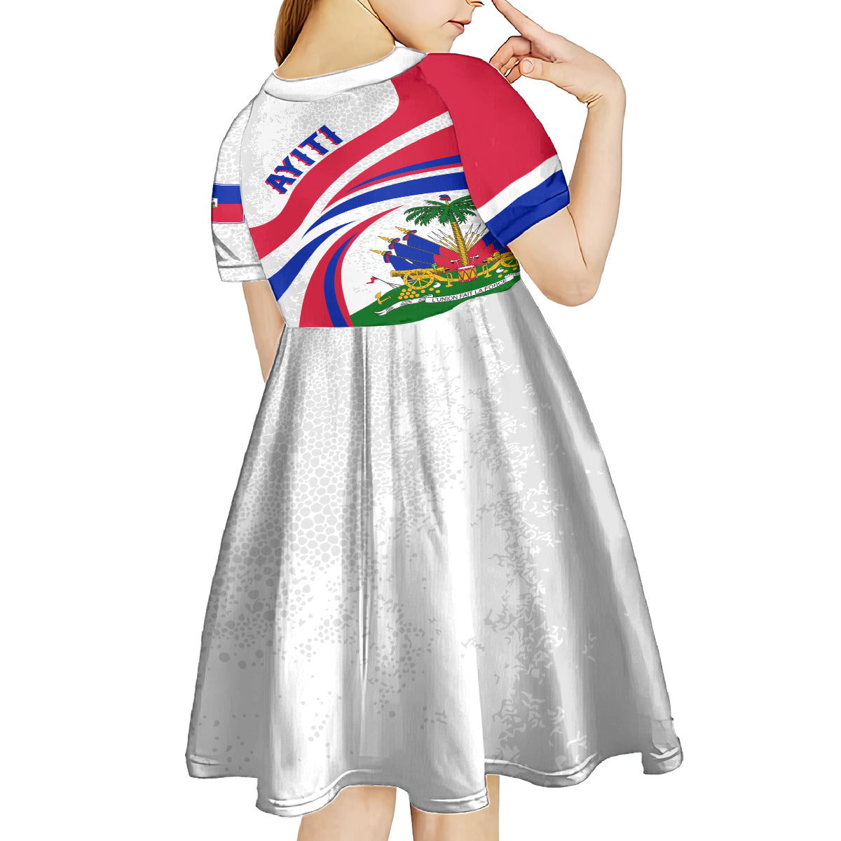 Haiti Independence Anniversary Kid Short Sleeve Dress Ayiti Basic Style - Wonder Print Shop