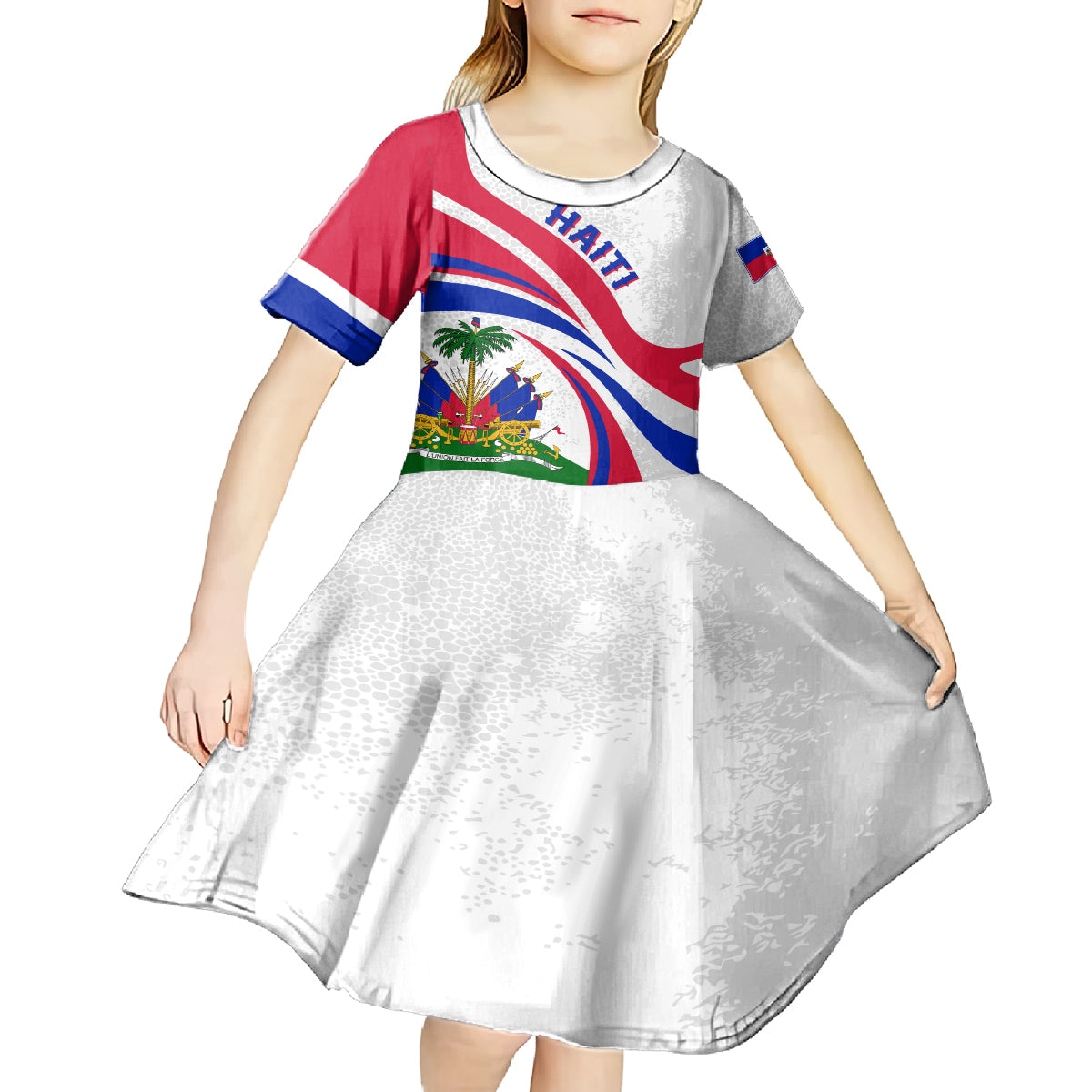 Haiti Independence Anniversary Kid Short Sleeve Dress Ayiti Basic Style - Wonder Print Shop