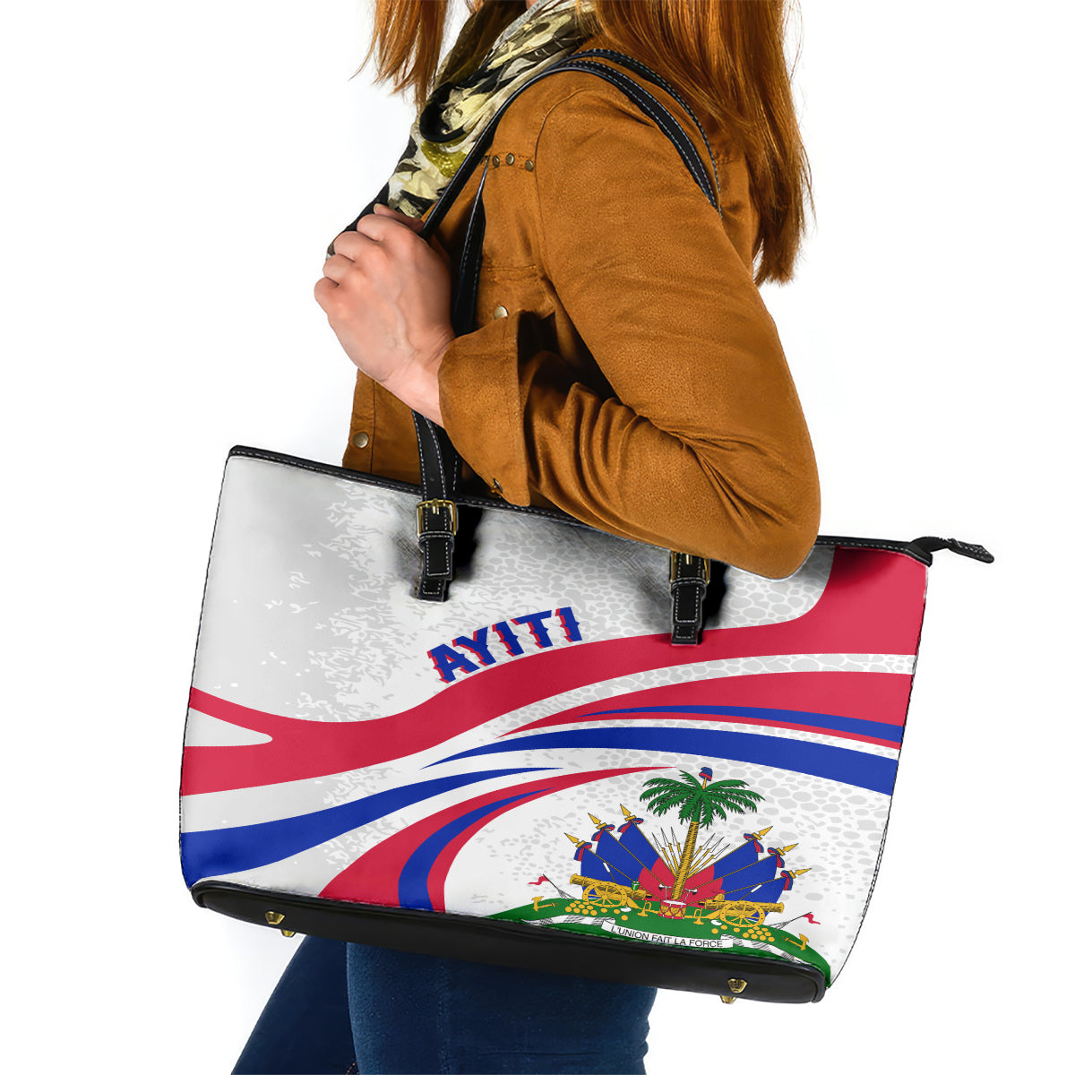 Haiti Independence Anniversary Leather Tote Bag Ayiti Basic Style - Wonder Print Shop