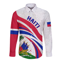 Haiti Independence Anniversary Long Sleeve Button Shirt Ayiti Basic Style - Wonder Print Shop