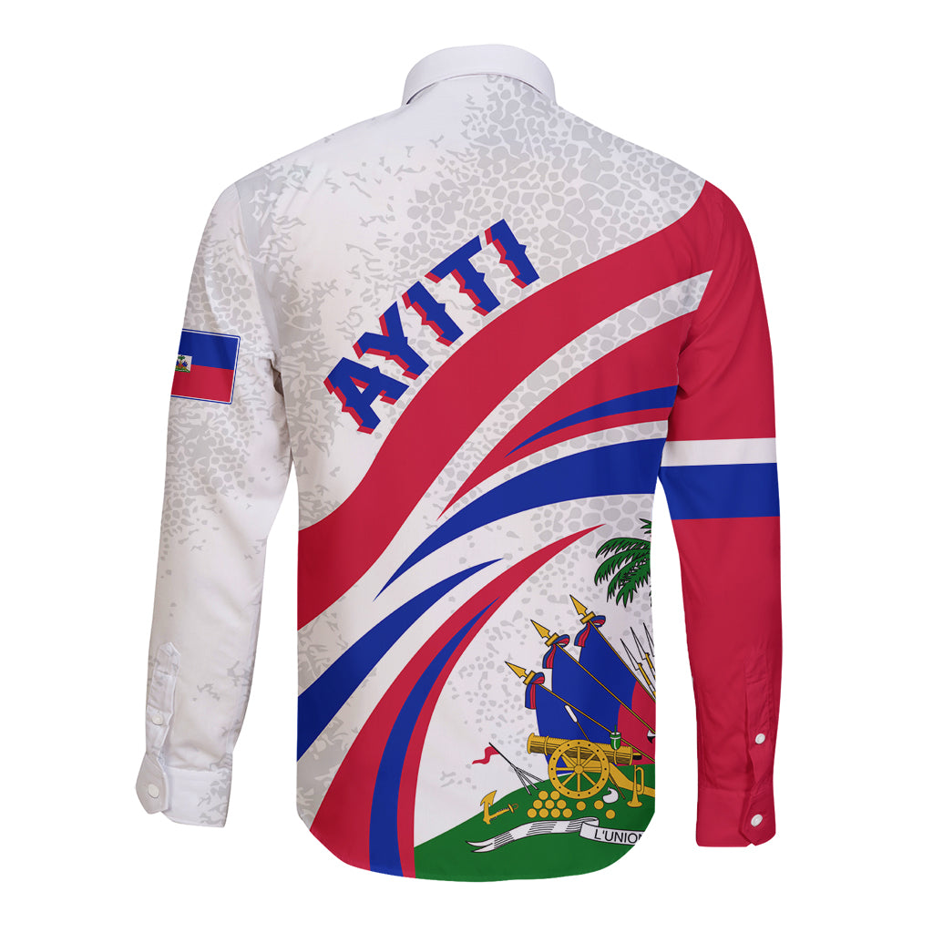 Haiti Independence Anniversary Long Sleeve Button Shirt Ayiti Basic Style - Wonder Print Shop
