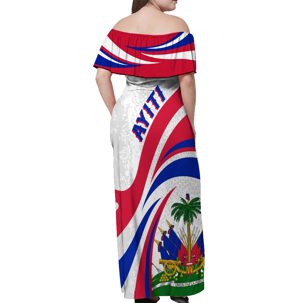 Haiti Independence Anniversary Off Shoulder Maxi Dress Ayiti Basic Style - Wonder Print Shop
