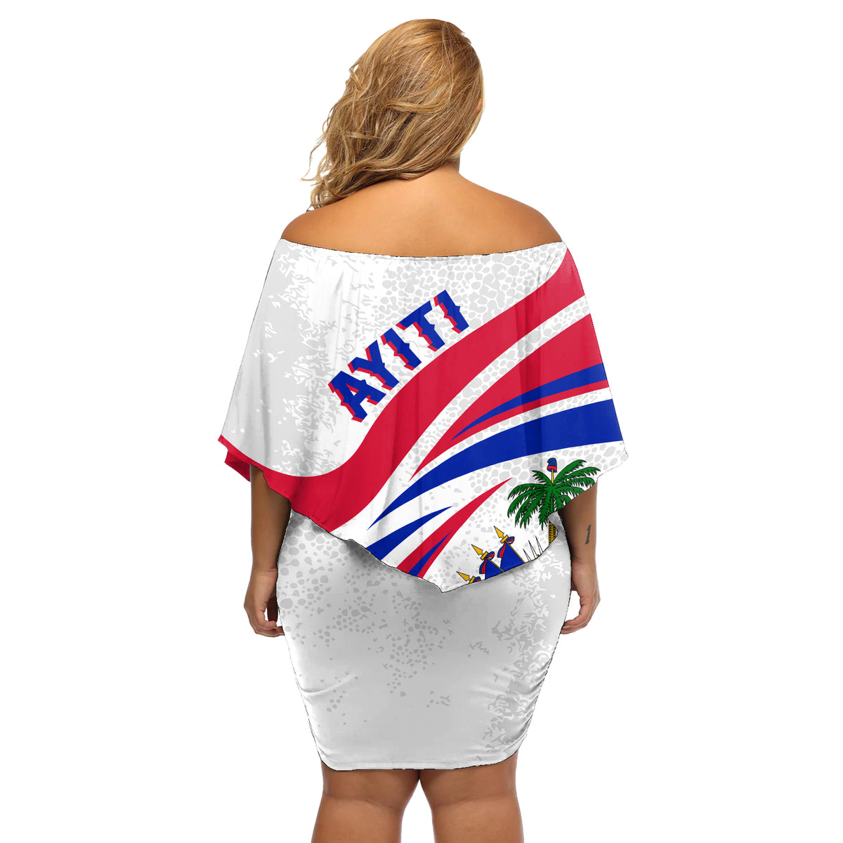 Haiti Independence Anniversary Off Shoulder Short Dress Ayiti Basic Style - Wonder Print Shop