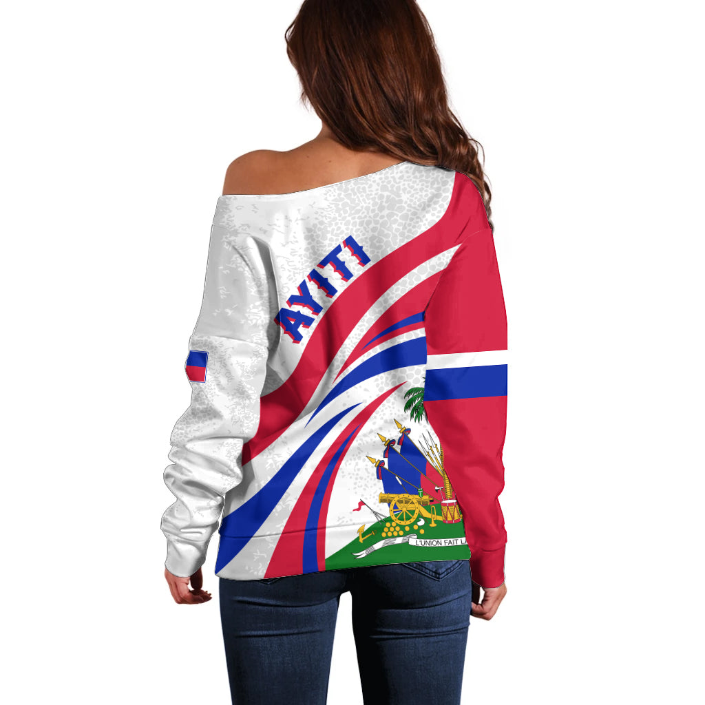 Haiti Independence Anniversary Off Shoulder Sweater Ayiti Basic Style - Wonder Print Shop