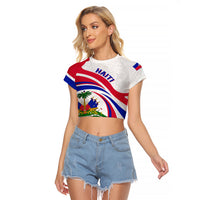 Haiti Independence Anniversary Raglan Cropped T Shirt Ayiti Basic Style - Wonder Print Shop