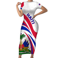 Haiti Independence Anniversary Short Sleeve Bodycon Dress Ayiti Basic Style - Wonder Print Shop