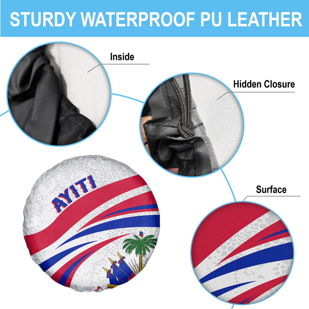 Haiti Independence Anniversary Spare Tire Cover Ayiti Basic Style - Wonder Print Shop