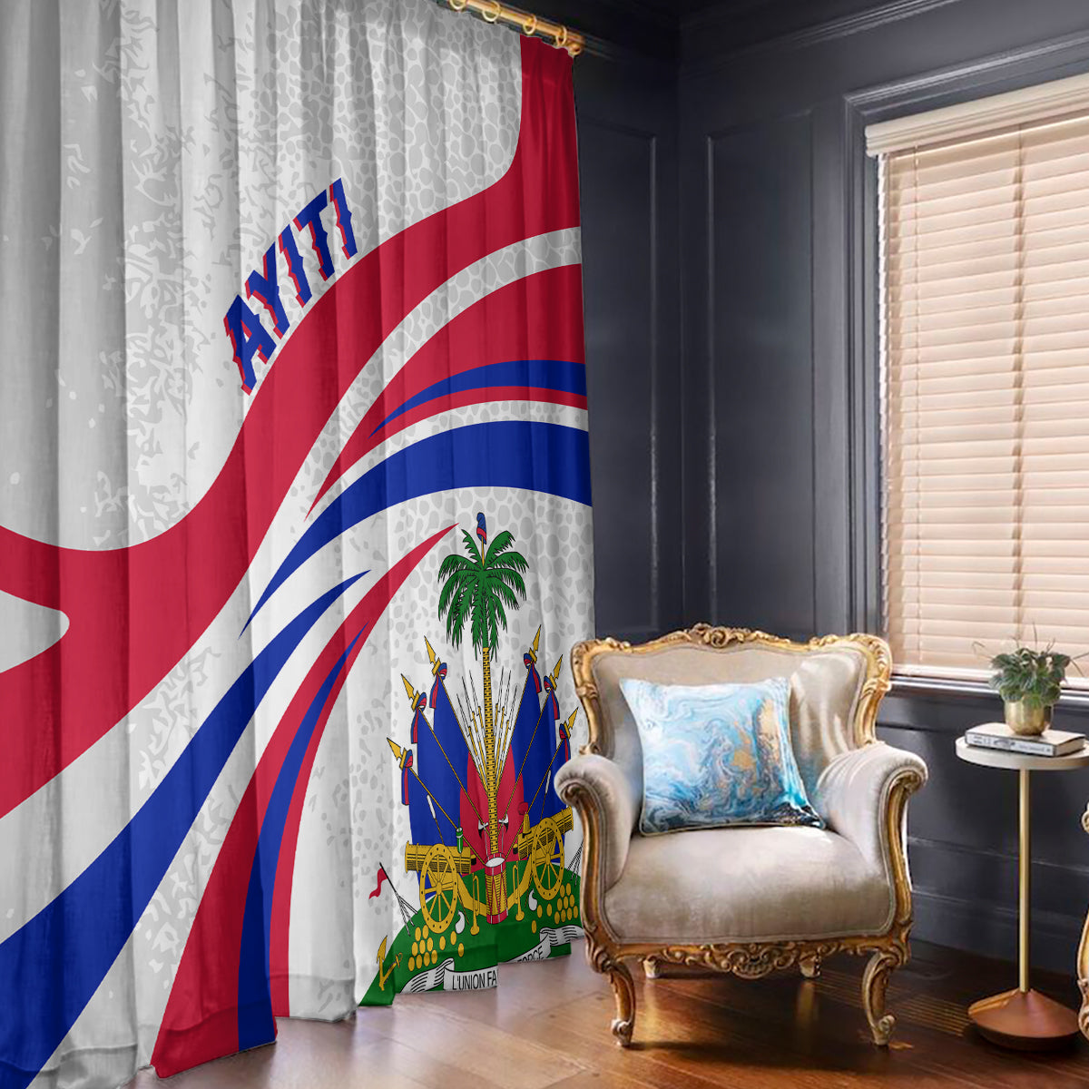Haiti Independence Anniversary Window Curtain Ayiti Basic Style - Wonder Print Shop