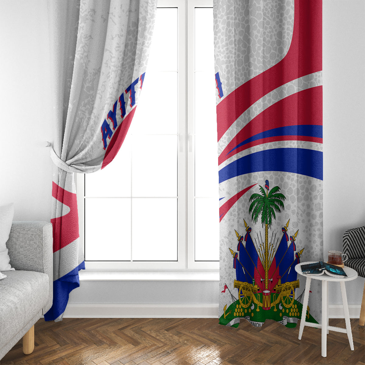 Haiti Independence Anniversary Window Curtain Ayiti Basic Style - Wonder Print Shop