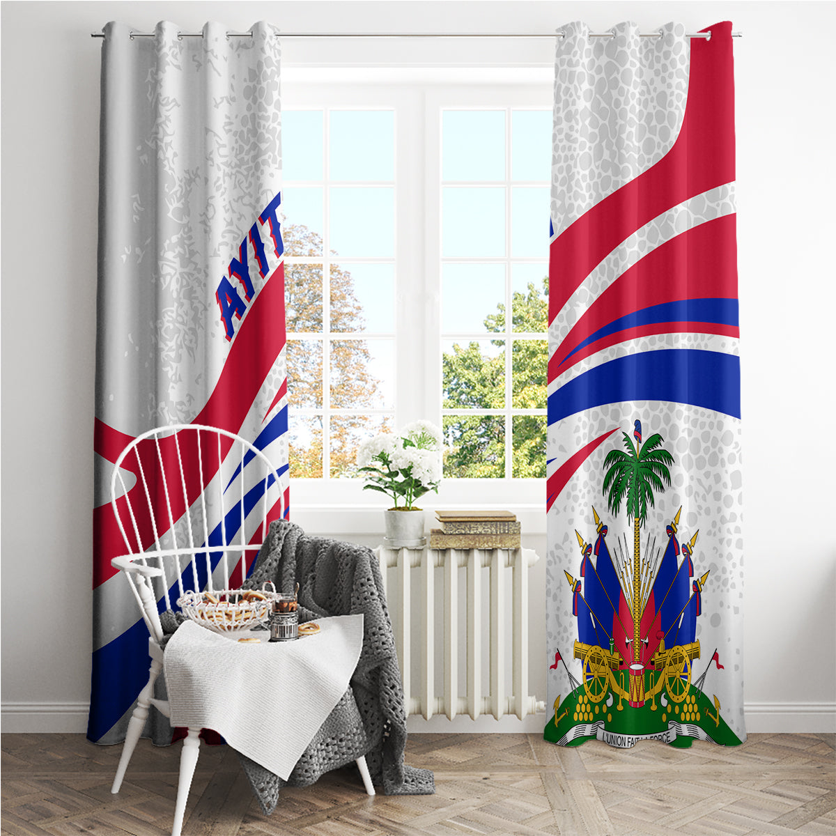 Haiti Independence Anniversary Window Curtain Ayiti Basic Style - Wonder Print Shop